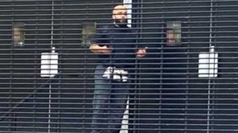 The man believed to the suspect at the scene
 