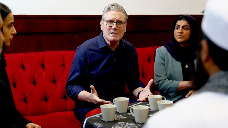 Sir Keir Starmer and Shabana Mahmood visited the mosque yesterday. Pic: Reuters