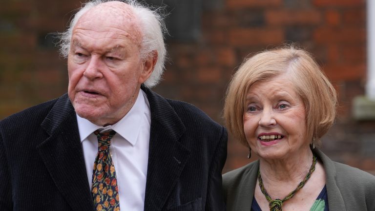 Prunella Scales, seen with husband Timothy West in 2024, was living with dementia. Pic: PA
