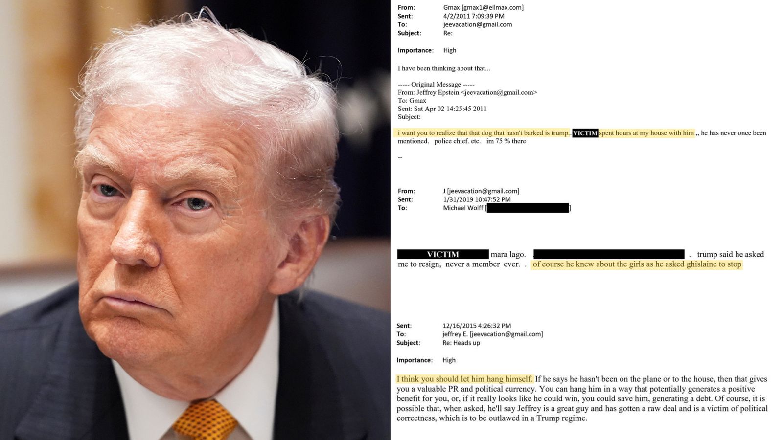 What do Epstein's emails say about Trump?