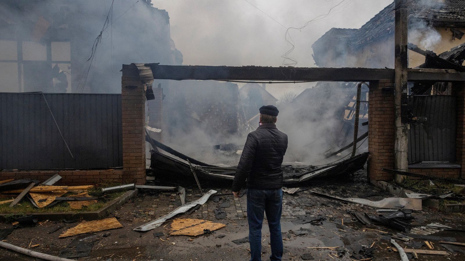 Three killed as Russia launches dozens of missiles and hundreds of drones