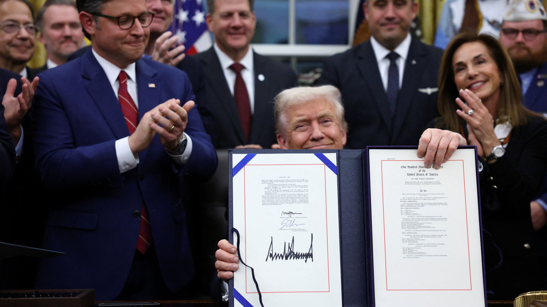 Trump signs bill to end shutdown - but doesn't take questions after Epstein files released