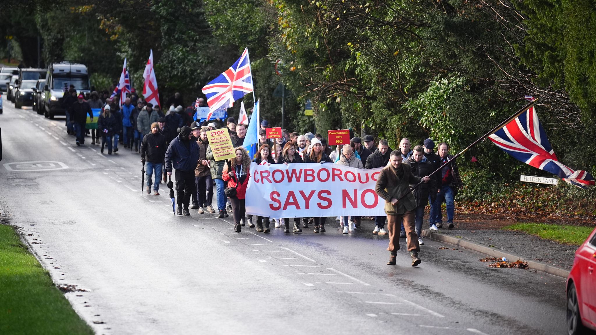 Hundreds protest against Crowborough army barracks plan for asylum ...