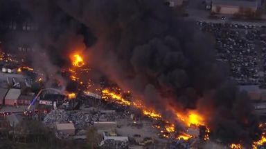 The crash left a fiery trail of devastation after it crashed, killing 12 people on the ground.