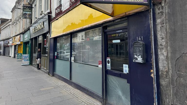 The former A Milne Independent Funeral Directors office in Dumbarton