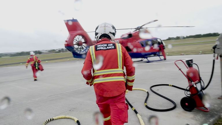 Devon air ambulance workers