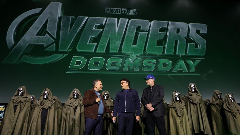 Joe and Anthony Russo with Marvel Studios president Kevin Feige. Pic: Jesse Grant/Getty Images for Disney