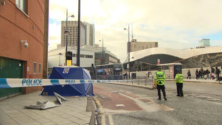 Police were scrambled to Smallbrook Queensway in Birmingham after the stabbing on Friday. Pic: Paste BN