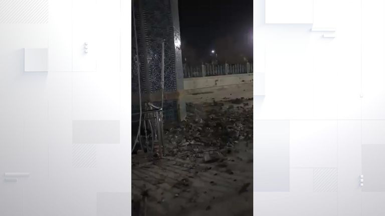 Damage to the Blue Mosque in Mazar-e Sharif. Pic: Haji Zaid