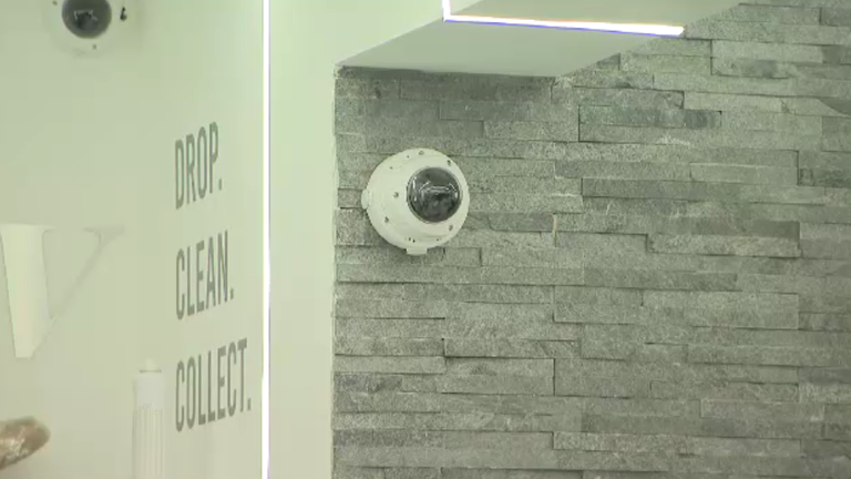 CCTV inside the barber shop captured images of the knife-wielding man
