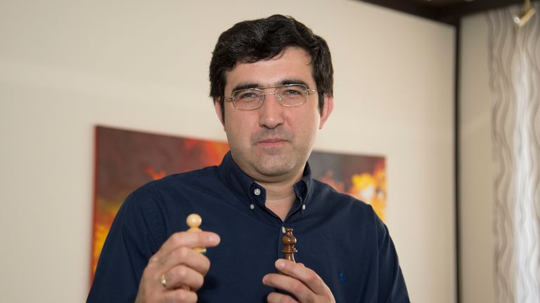 Grão Mestre Vladimir Kramnik em 2018. Foto: AP