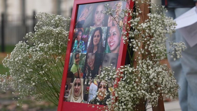 The Downing Street vigil took place on International Day for the Elimination of Violence Against Women