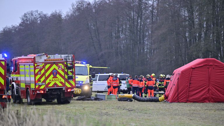 At least two people have been seriously injured. Pic: Vaclav Pancer/CTK/AP