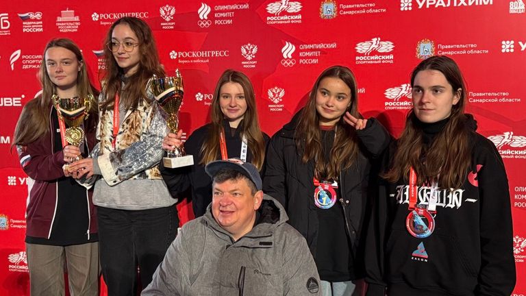The victorious women's drone racing team