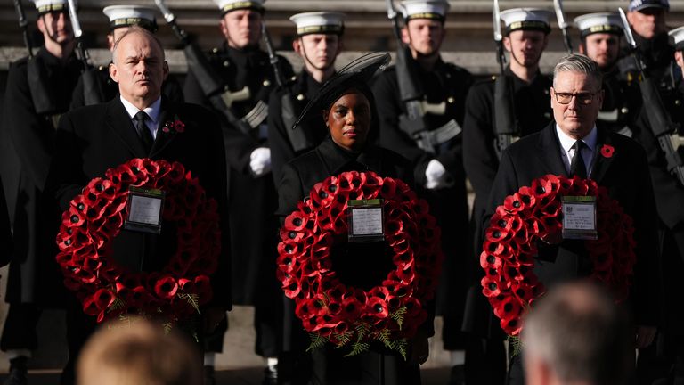 Sir Ed Davey, Kemi Badenoch and Sir Keir Starmer. Pic: PA