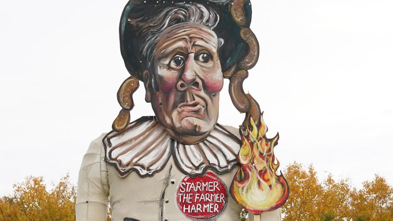The effigy of Sir Keir Starmer. Pic: PA