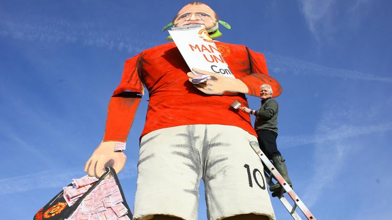 An effigy of former England and Manchester United footballer, Wayne Rooney, featured at the event in 2010. Pic: PA