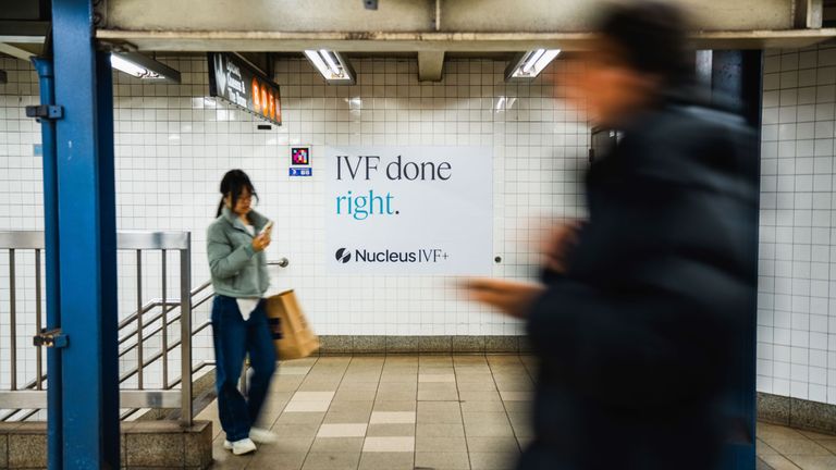 Başka bir reklamda 'IVF doğru yapıldı' yazıyor. Resim: 28NinetyFive / Nucleus Genomics