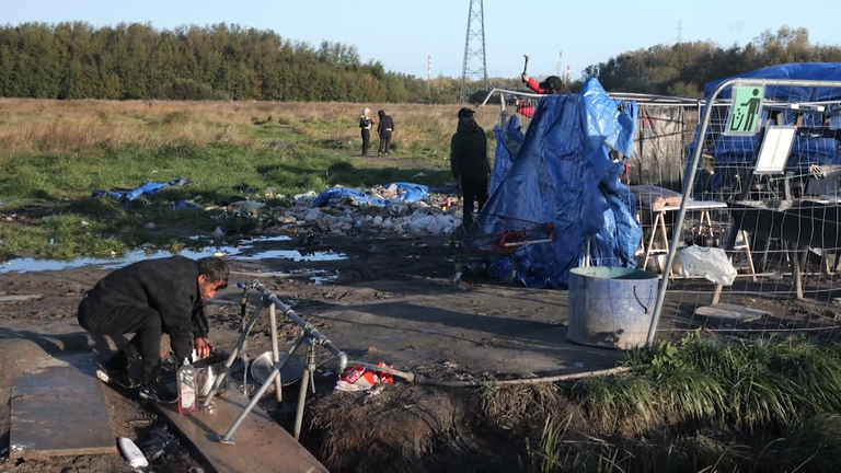Teteghem migrant camp, near Dunkirk