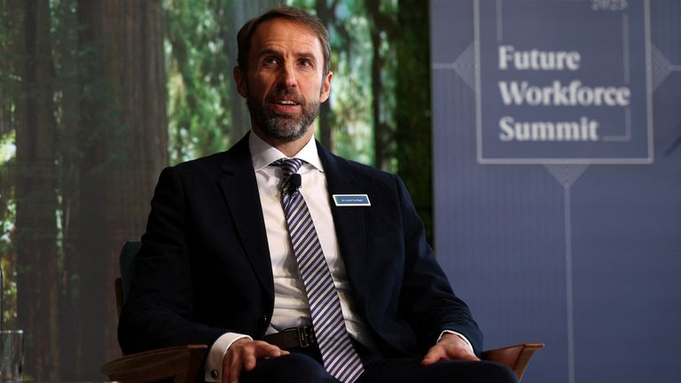 Gareth Southgate attends the Future Workforce Summit. Pic: Reuters
