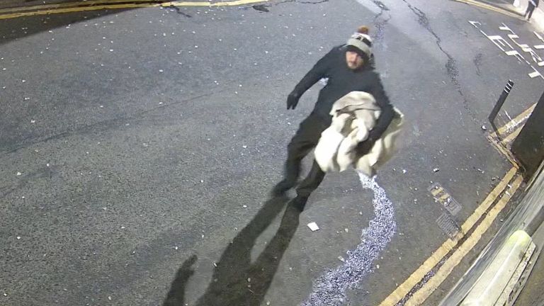 Patran walking along Mitchell Street, Glasgow, in November 2023. Pic: Crown Office