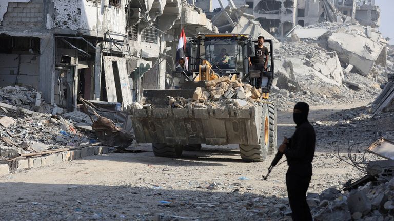 Hamas says it's trying to locate all the remains but Israel has accused it of stalling. Pic: Reuters