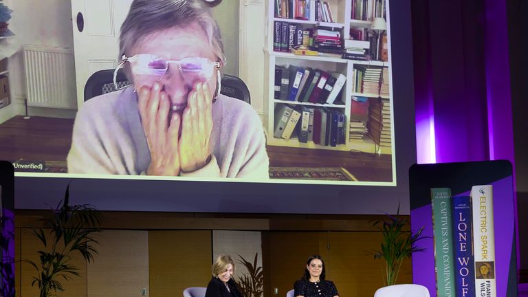 Garner accepted the award via video link from Australia. Pic: Baillie Gifford Prize