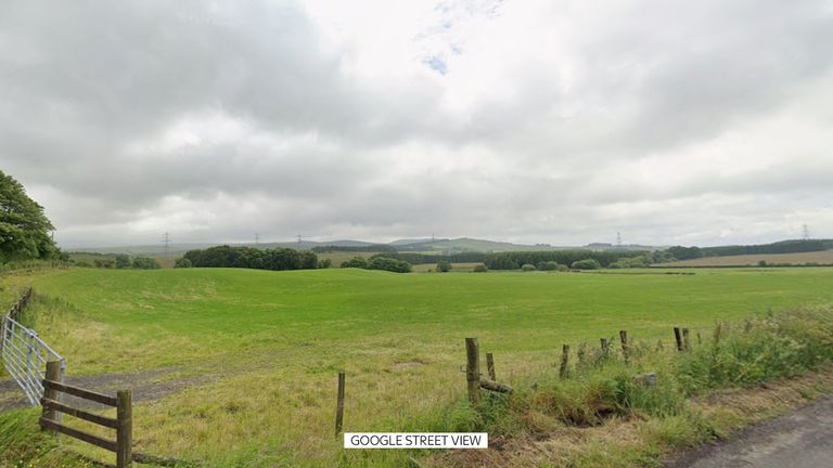 Surrounding fields in the area that the man's body was discovered