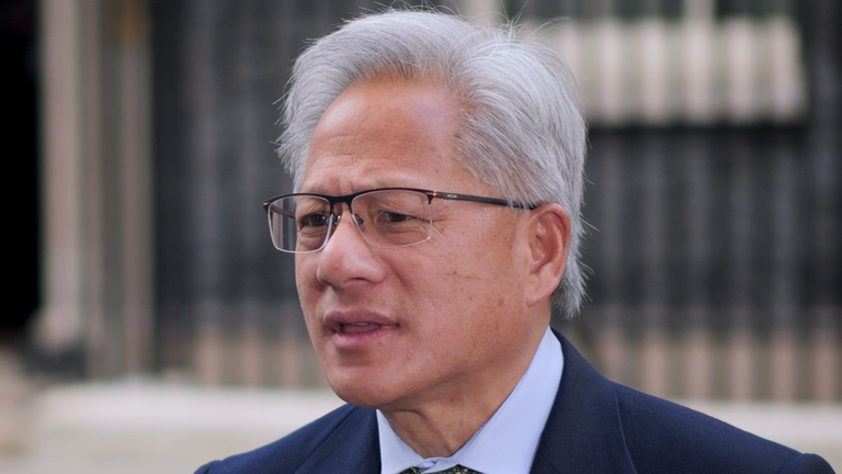Jensen Huang outside Number 10 Downing Street