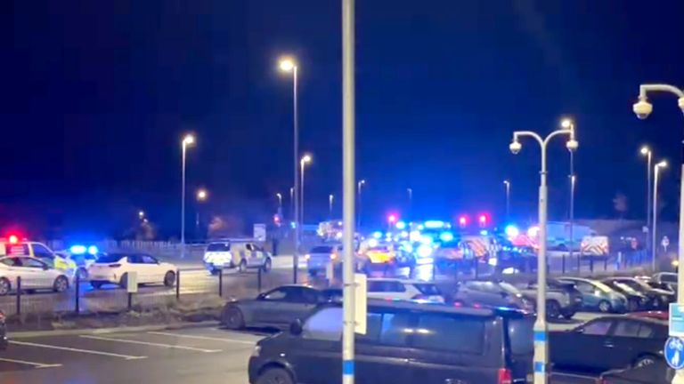 Pic: Police at Huntingdon train station