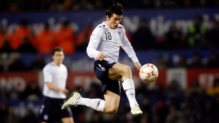 Joey Barton playing for England against Spain in 2007. Pic: Peter Byrne/PA