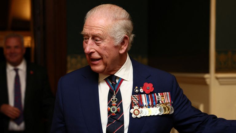King Charles III wore some of his medals to the concert. Pic: PA