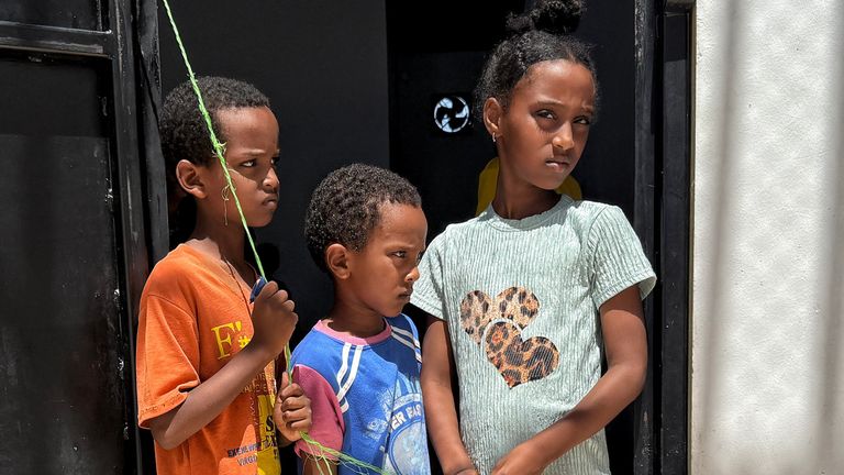 Children are among those held in the detention centres