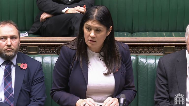 Screen grab of Culture Secretary Lisa Nandy giving a statement on the leadership of the BBC in the House of Commons, London.