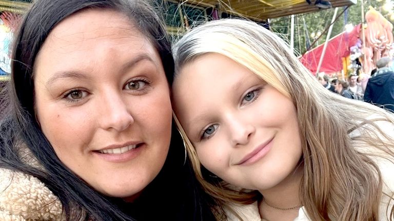 Mia Lucas (right), with her mother Chloe. Pic: Family handout/PA