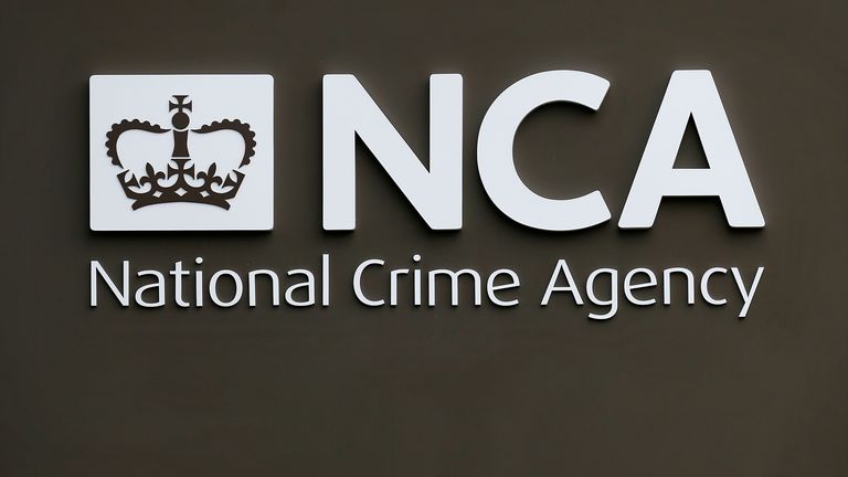 A sign outside the National Crime Agency headquarters in London. Pic: Reuters