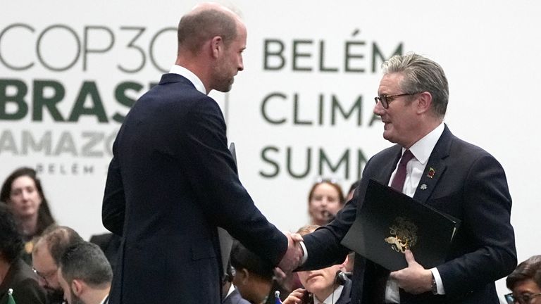 The Prince of Wales with Prime Minister Keir Starmer. Pic: PA
