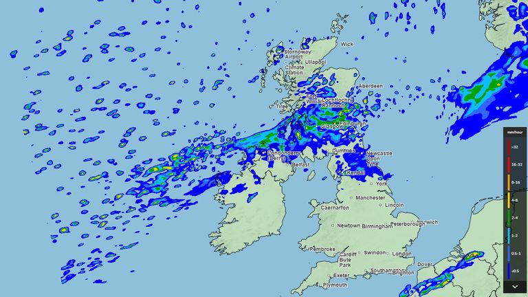 Met Office rainfall map for Friday, 14 October 2025