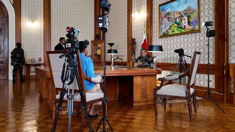 Sky News meets Colonel Randrianirina