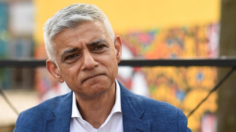 Sadiq Khan has recognised that "all crime should be taken serious" - but said phone thefts are falling.
Pic: Reuters