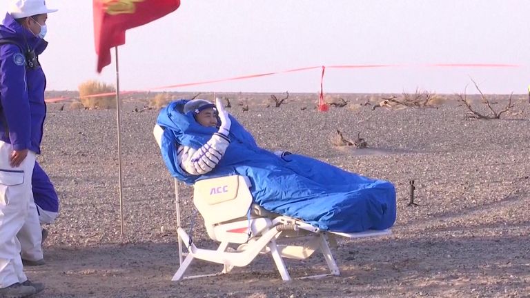 Astronaut Chen Zhongrui. Pics: AP