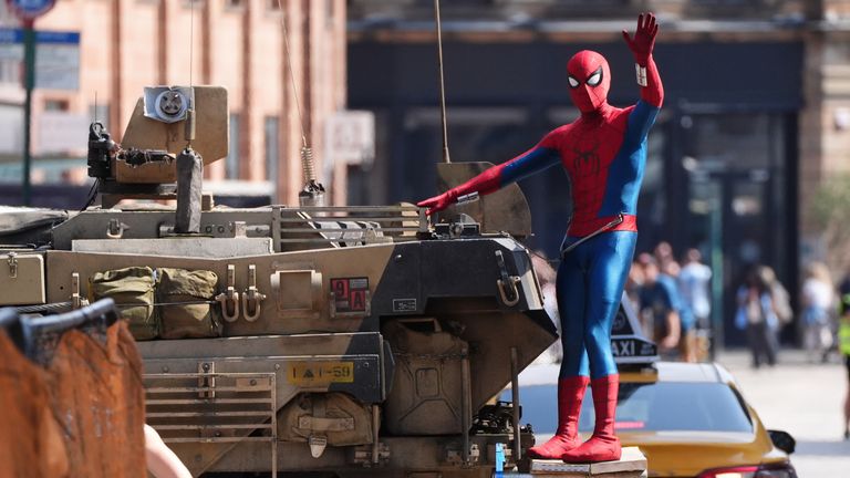 Glasgow was transformed into New York City for this action set piece. Pic: PA