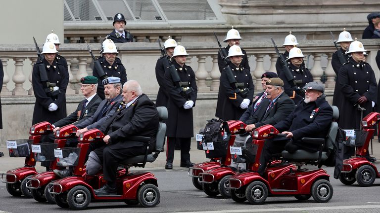The veterans' parade. Pic: Reuters