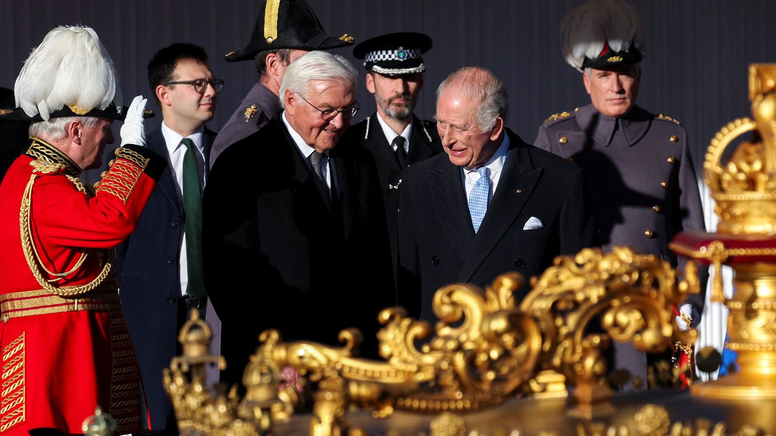King Charles welcomes German president Frank-Walter Steinmeier to Windsor Castle for historic state visit