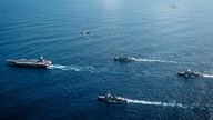 The Gerald R Ford Carrier Strike Group as it arrives in the Caribbean last month. Pic: US Southern Command