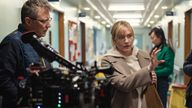 Kate Winslet directing on the set of Goodbye June. Pic: Netflix