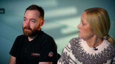 Debbie Blair and her son Mike, who was injured