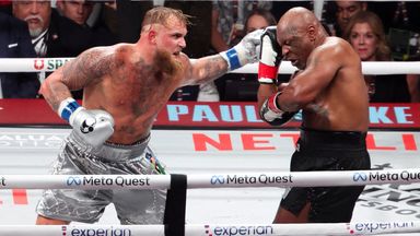 Mike Tyson and Jake Paul in 2024. Picture: Kevin Jayaraj-Imagen/Reuters