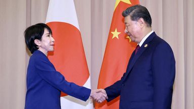 Japan's new PM met China's Xi Jinping on the sidelines of the APEC Economic Leader's Meeting in Korea in October. Pic: Reuters