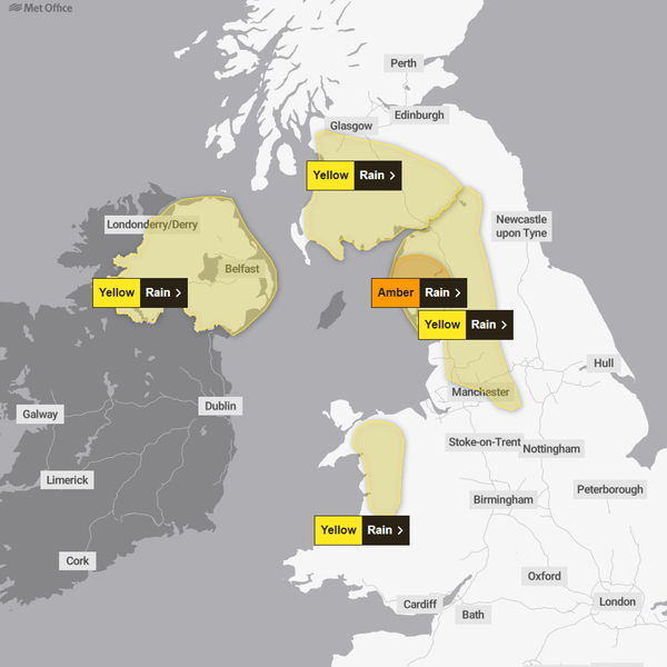 UK weather warnings for Monday 15 December. Pic: Met Office